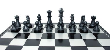 Set of black chess ready to fight clipart