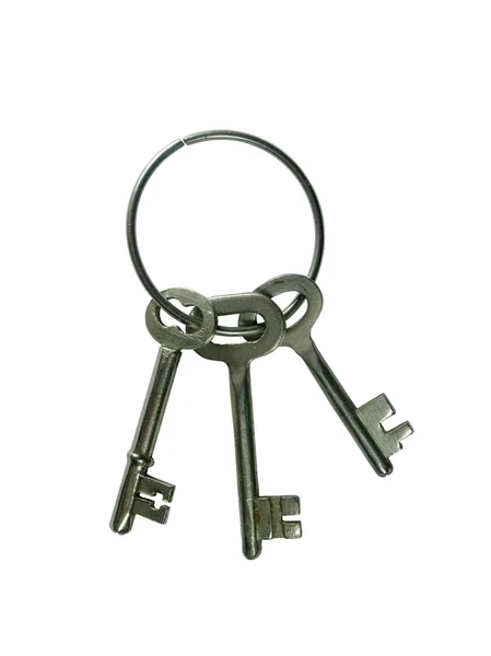 Grono trzy stare metalowe klucze — Zdjęcie stockowe