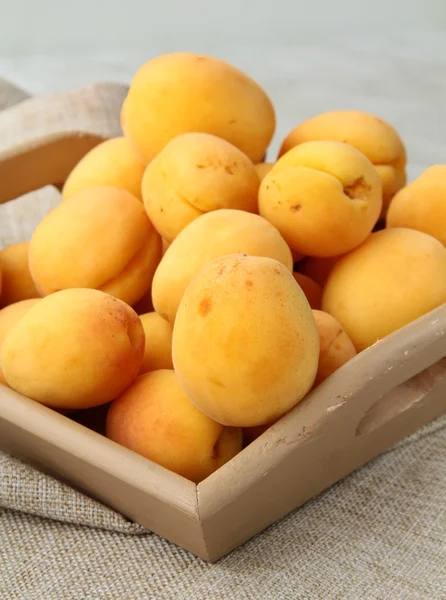 Groupe abricot de fruits dans un bol en bois — Photo