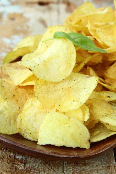 Pile of ruffled potato chips — Stock Photo, Image
