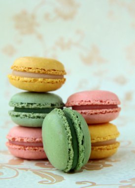 geleneksel Fransız tatlı renkli macarons