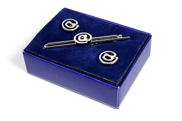 Tie clip and cufflinks — Stock Photo, Image