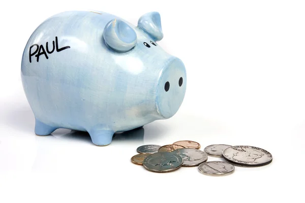 Blue piggy bank savings — Stock Photo, Image