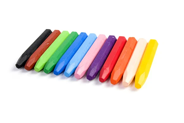 Lápices de cera de colores en aislado — Foto de Stock