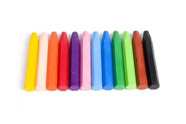 Crayons de cire colorés sur isolé — Photo