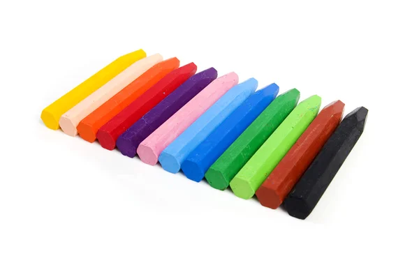 Cera colorida lápis de cera em isolado — Fotografia de Stock