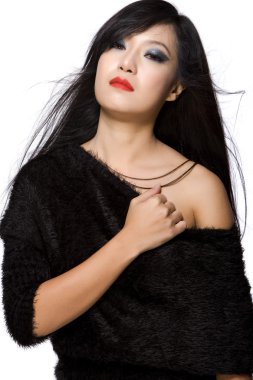 Asyalı güzel genç kadın portresi
