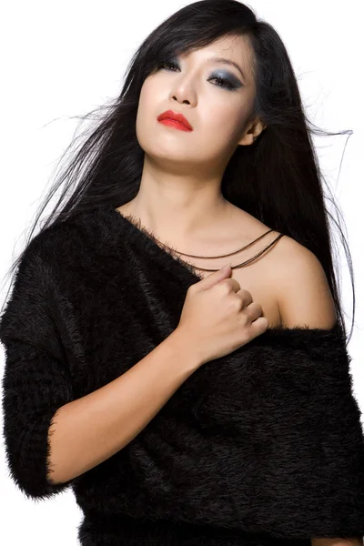 Asiatiska vacker ung kvinna porträtt — Stockfoto