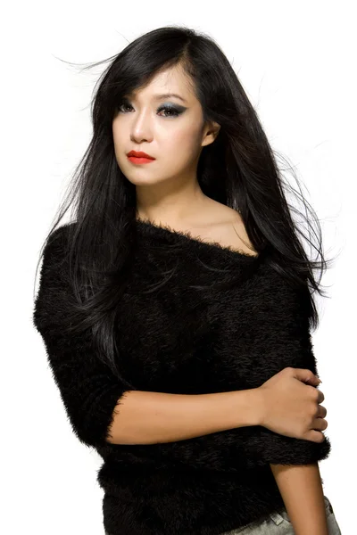 Азиатский портрет красивой молодой женщины — стоковое фото