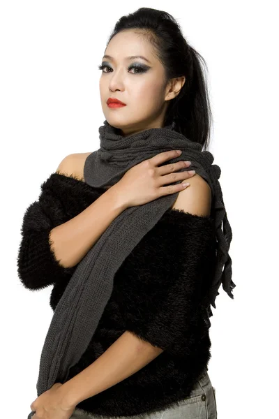 Азиатская модель женщины-тайской этнической красоты Стоковое Фото