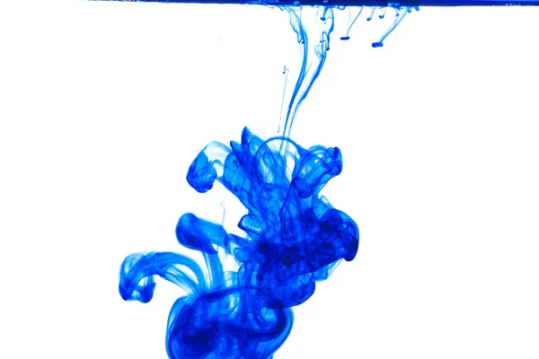 Queda de tinta azul — Fotografia de Stock