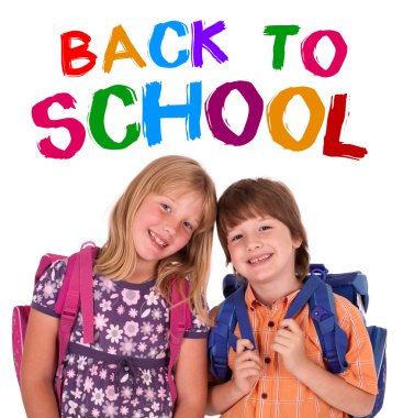 Kids posing for back to school clipart