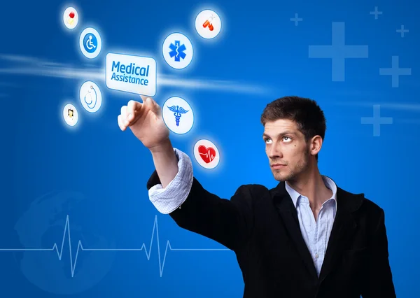 stock image Doctor pressing digital button