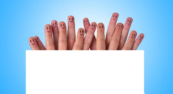 stock image Happy group of finger smileys