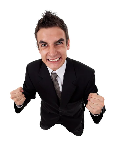 Happy businessman expressing success and victory concept — Stock Photo, Image