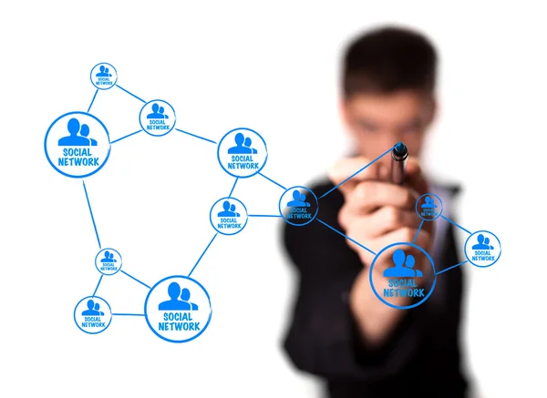Diyagram gösteren sosyal ağ kavramı — Stok fotoğraf