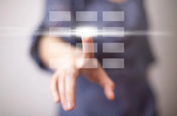 Digitaler Knopf von Hand gedrückt — Stockfoto