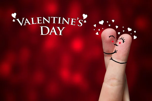 Abrazo de dedo en el tema del día de San Valentín —  Fotos de Stock