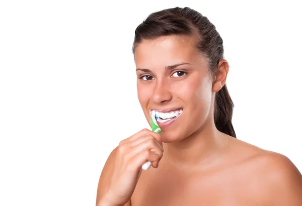 Girl Brushing her Teeth 2 — Stock Photo, Image