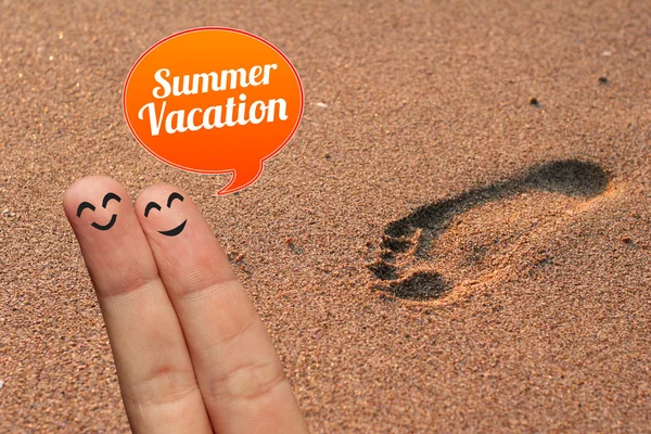 Glückliches Fingerpaar im Sommerurlaub — Stockfoto