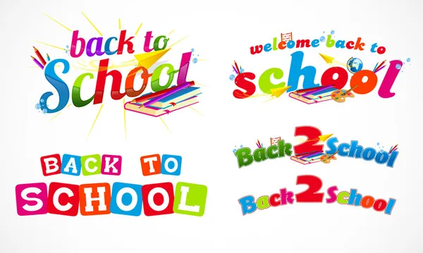 Back to school typography header collection 1 — Stock Vector