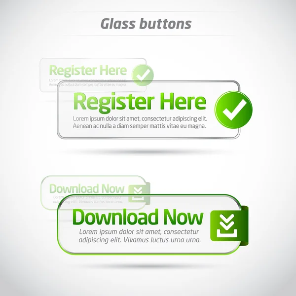 stock vector Green glass button collection