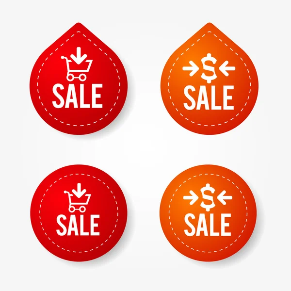 Badges et autocollants de vente colorés — Image vectorielle
