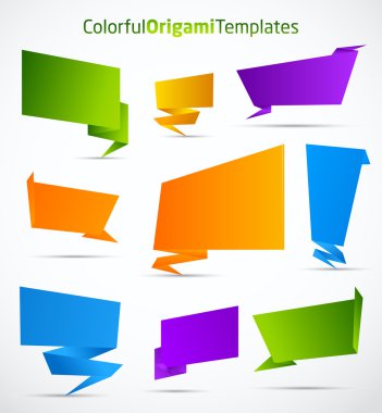 Colorful origami vector templates clipart
