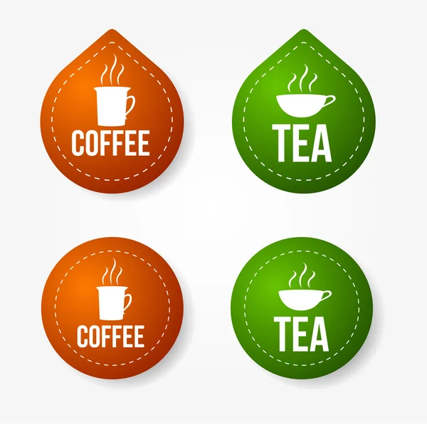 stock vector Colorful coffee and tea badges and stickers