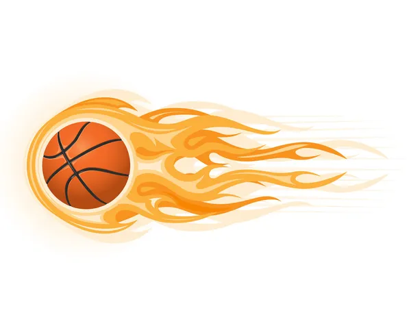 Balle de basket en flamme — Image vectorielle