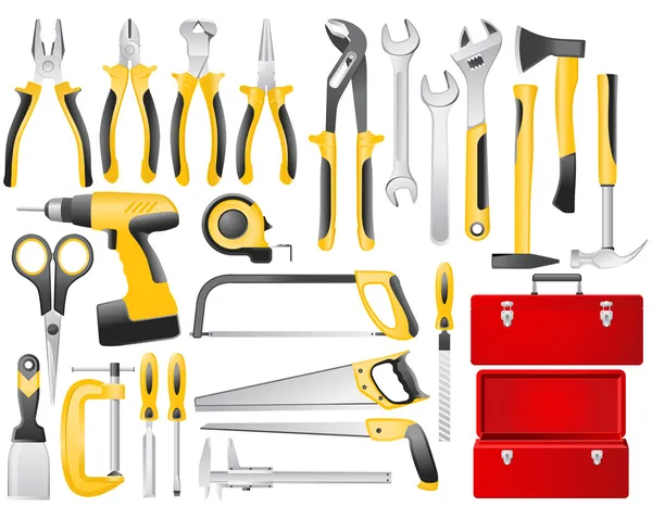 Conjunto de ferramentas de trabalho manual —  Vetores de Stock