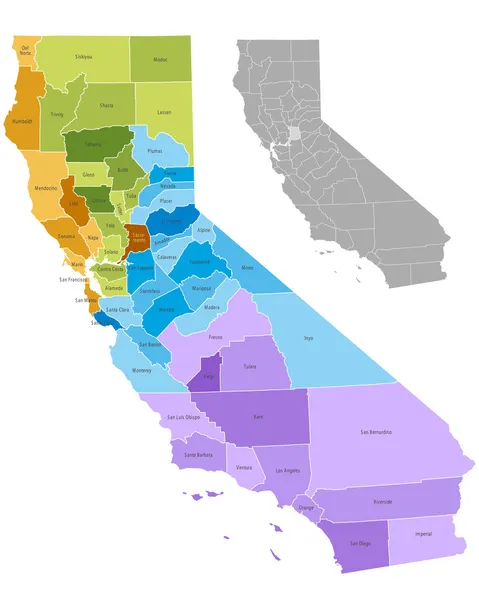California counties — Stock Vector