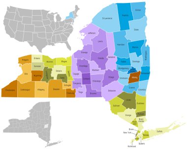 New York state counties clipart