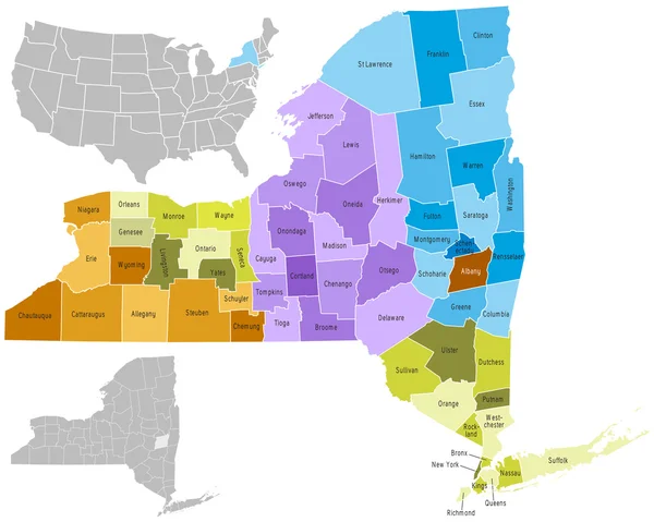 Округів штату Нью-Йорк — стоковий вектор