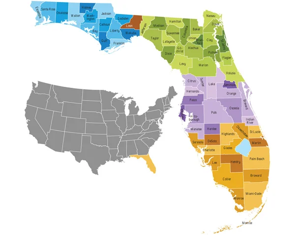 Florida İlçe — Stok Vektör