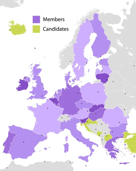 Χώρες της Ευρωπαϊκής Ένωσης — Διανυσματικό Αρχείο