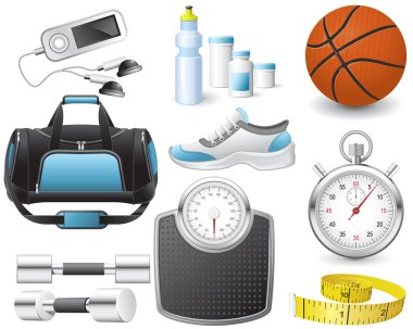 Fitness icons clipart