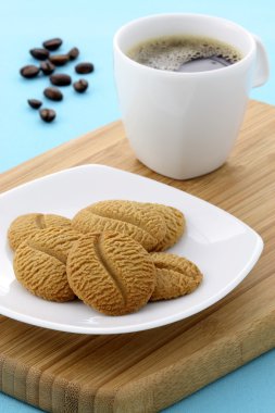 Delicious coffee shortbreads and hot coffee clipart