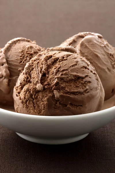 Heerlijke chocolade-ijs, — Stockfoto