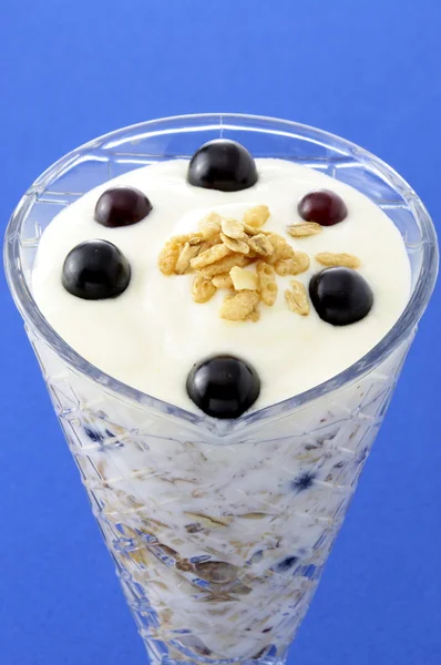 Delicious mixed yogurt and granola — Stock Photo, Image