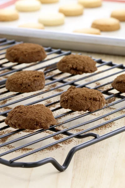 Chocolade koekjes en shortbread koekjes — Stockfoto