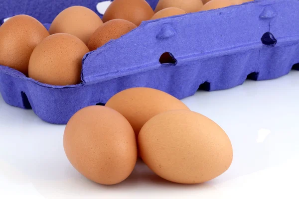 Kahverengi çiğ yumurta — Stok fotoğraf