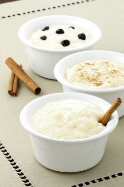 Delicious rice pudding clipart