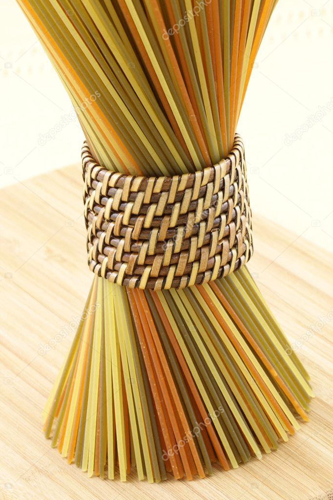 Raw colorful spaghetti