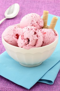 Delicious mixed berries ice cream clipart