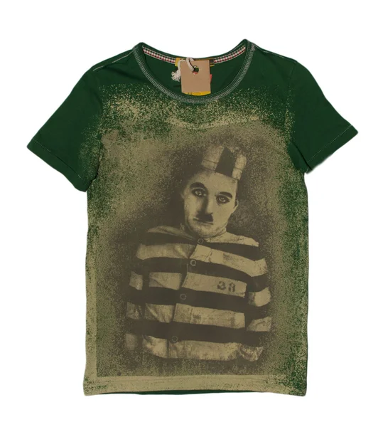 녹색 t-셔츠 인쇄 — 스톡 사진