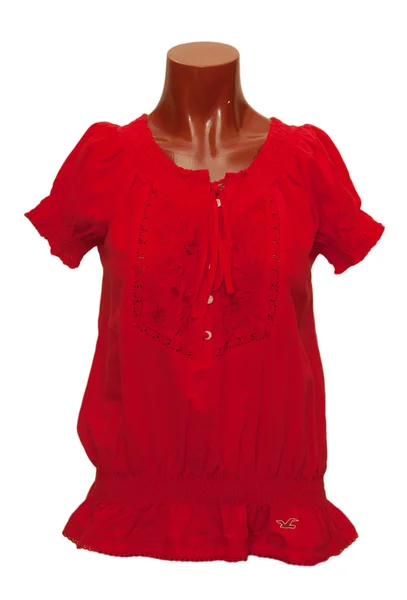 Czerwony t-shirt kobiece — Zdjęcie stockowe