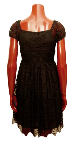 Стильное платье на манекен, изолированный с вырезкой дорожки — стоковое фото