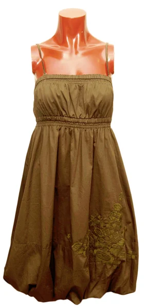 Stilvolles Kleid auf Schaufensterpuppe isoliert mit Clipping-Pfad — Stockfoto