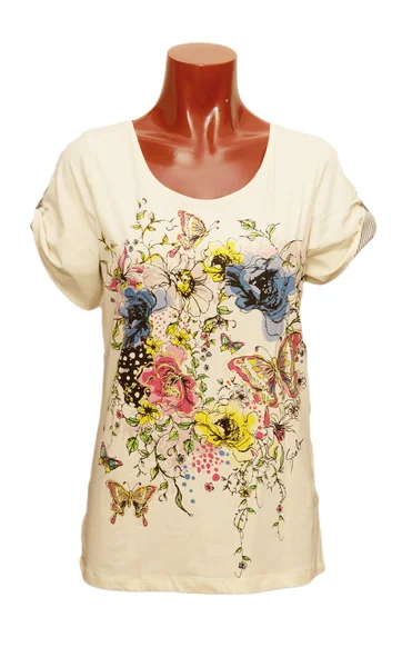 Vacker t-shirt med blommor — Stockfoto